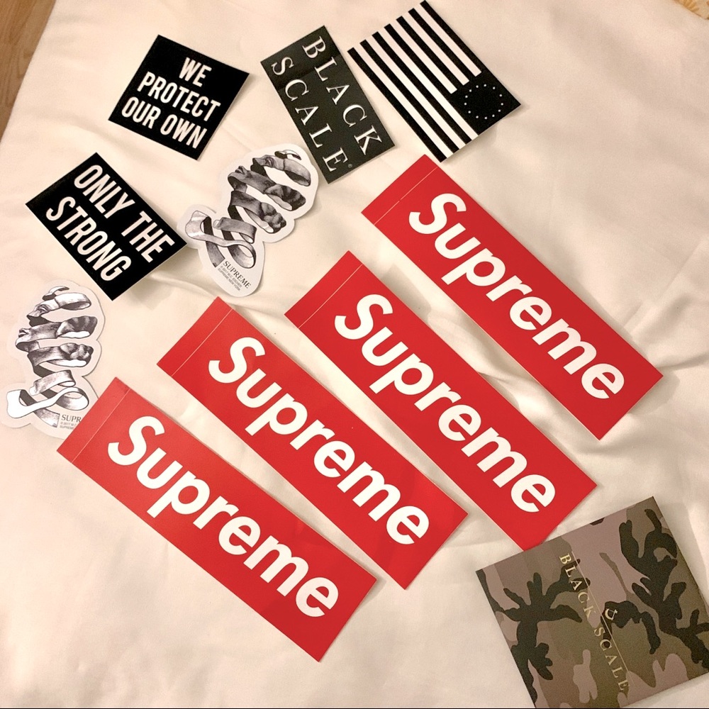 Supreme Black Scale Streetwear Sticker Decal Set